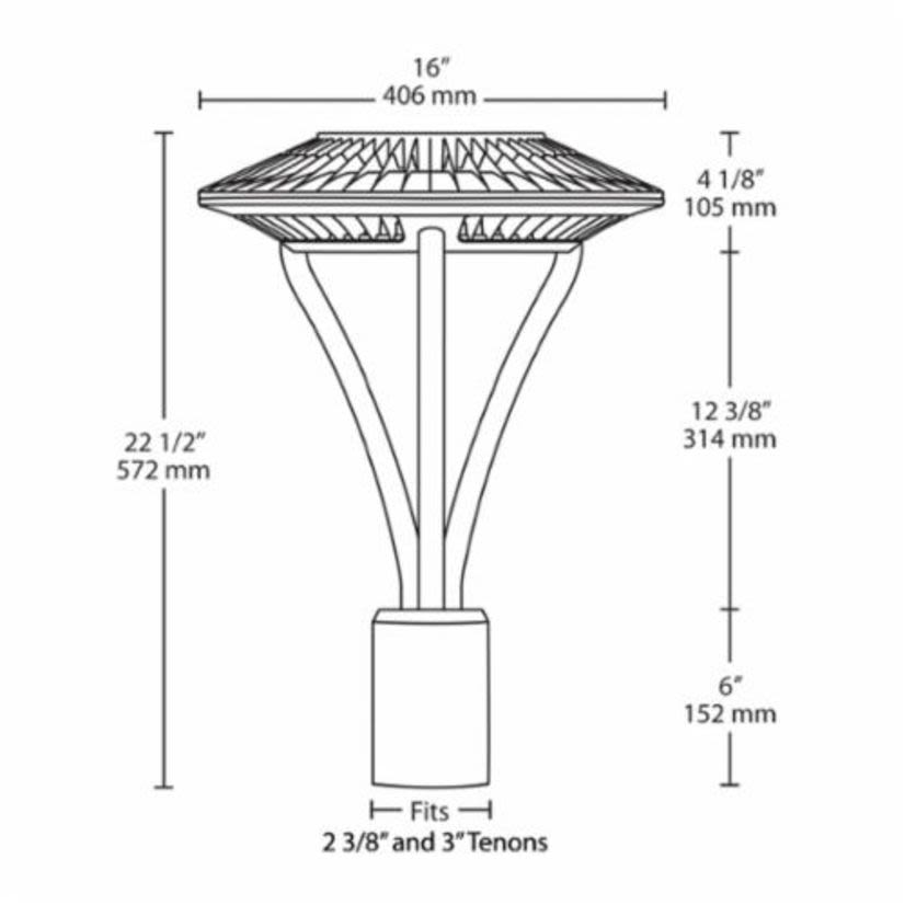 RAB ALED5T78N ALED® Type V Light Distribution Area Lighting,) LED Lamp, 90 W Fixture, 120/208/240/277 VAC, Bronze Housing